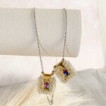Collar doble escapulario plateado