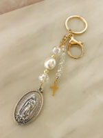 Charm  o llavero de Bolso Virgen Guadalupe y Sagrado corazon