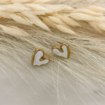 Aretes corazón nácar