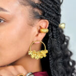 Aretes Argolla 3 flores