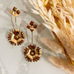 Aretes Flor doble sol