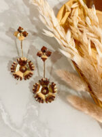 Aretes Flor doble sol